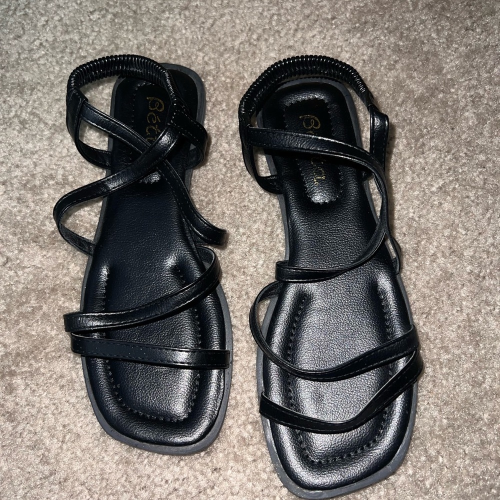 black sandals